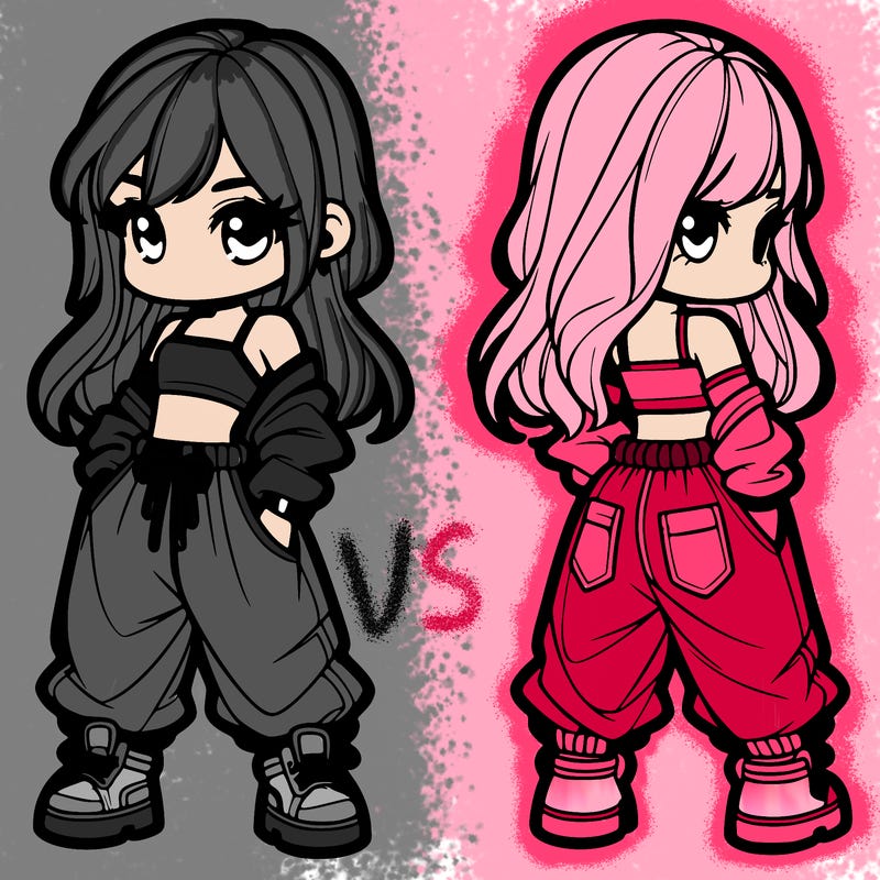 girl in crop top and baggy pants