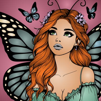 butterfly fairy realistic girl