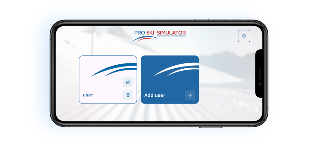 Interfaz de selección de perfil de usuario para la aplicación móvil PRO SKI Simulator.