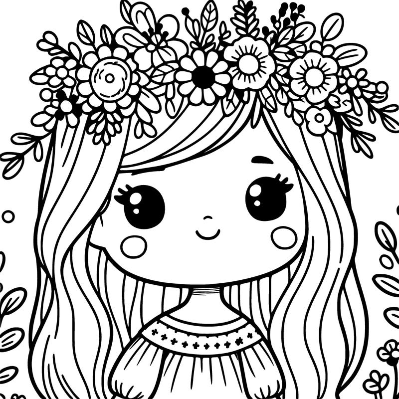 girl with flowers crown