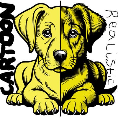 realistic dog split picture