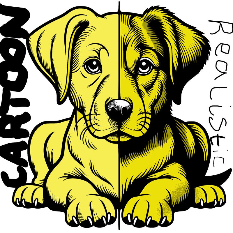 realistic dog split picture