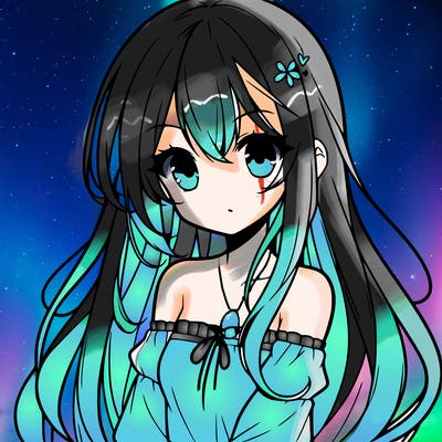 cute anime girl with long hair