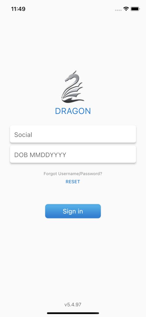 La pagina di accesso dell'app DRAGON Special Ed con campi di inserimento per Codice Fiscale e Data di Nascita.