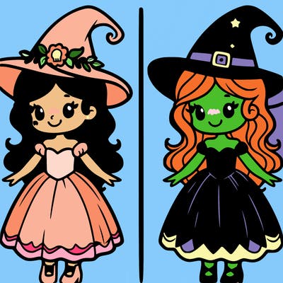 1 good witch and 1 bad witch