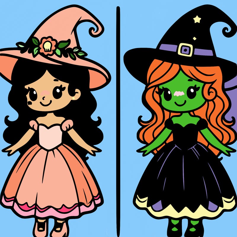 1 good witch and 1 bad witch
