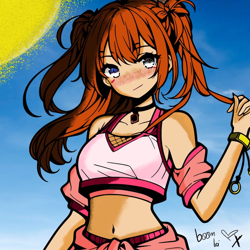 anime girl with crop top