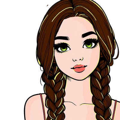 realistic girl with braids