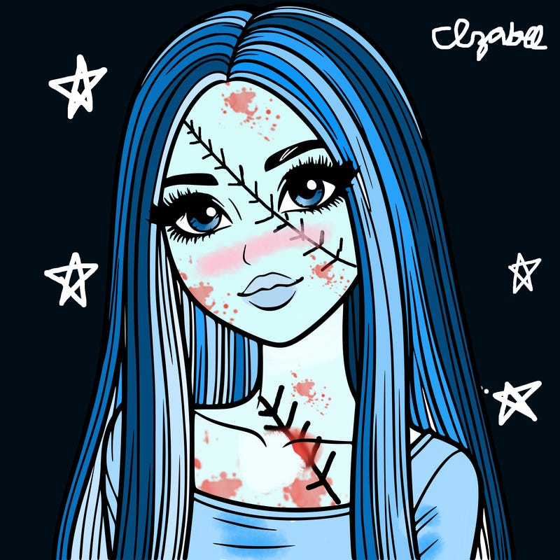 realistic girl with straight and long hair