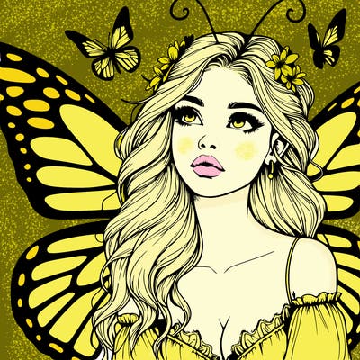 butterfly fairy realistic girl