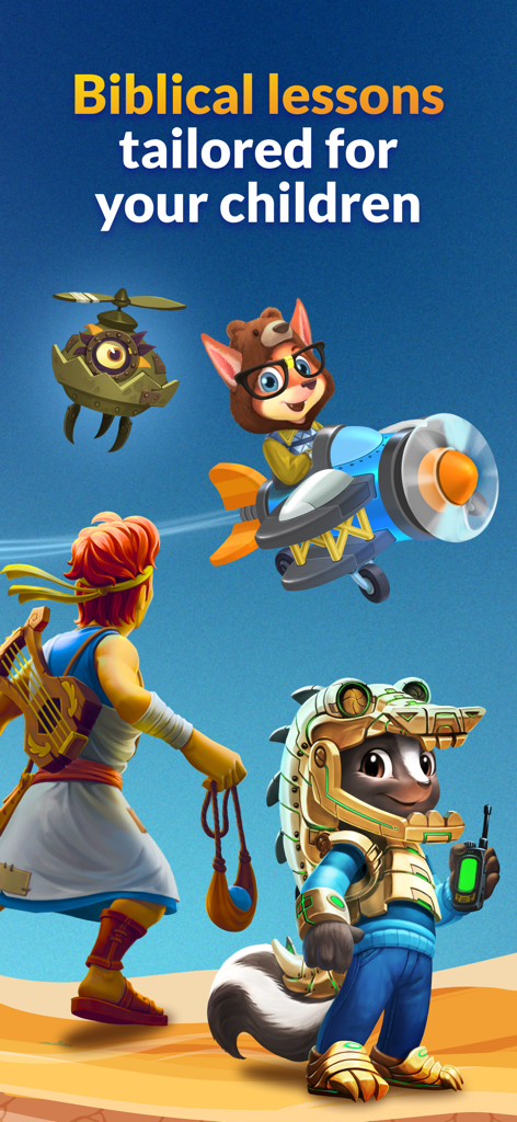 TruPlay Christian Games - Cartoon characters and text displaying Biblical lessons tailored for your children