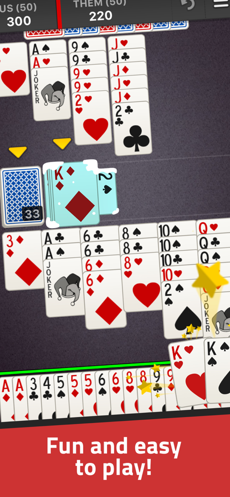 Canasta Jogatina: Card Games - Gameplay interface of Canasta Jogatina showing classic card melds and player hand