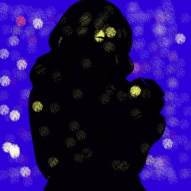 mother holding baby realistic