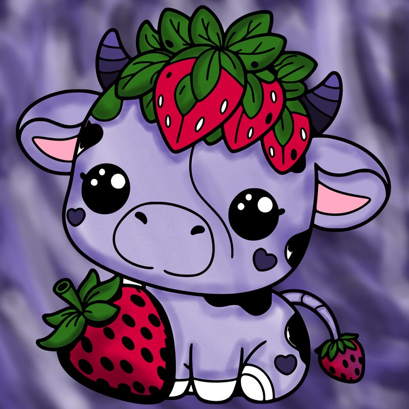 cute strawberry cow