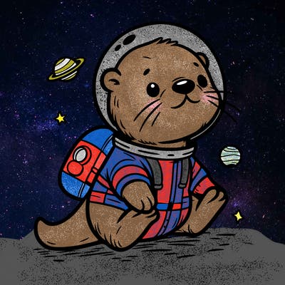otter in a space suit
