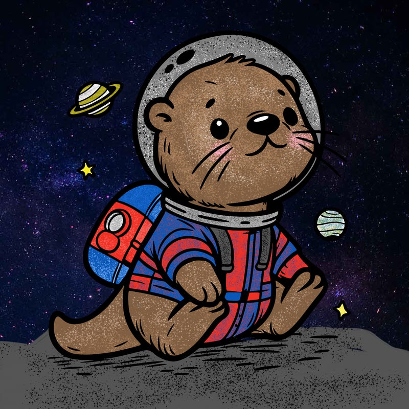 otter in a space suit