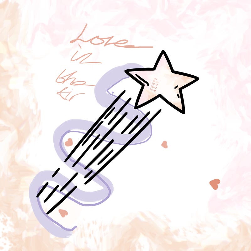 a shooting star in the sky