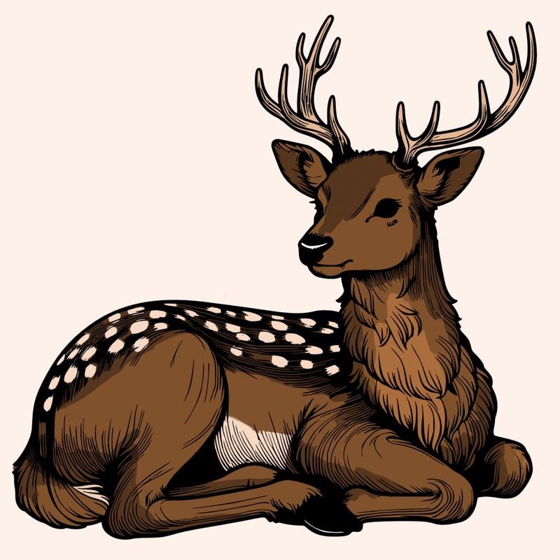 realistic deer with antlers