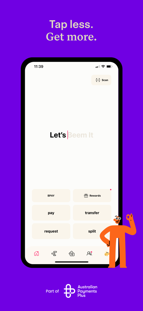 Beem - Digital Wallet - Beem digital wallet home screen showing payment and bill splitting features