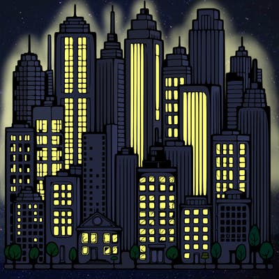 a city with skyscrapers