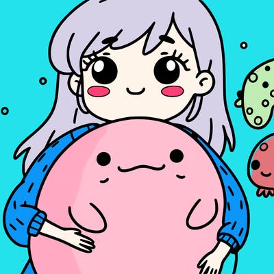 a girl holding a blobfish