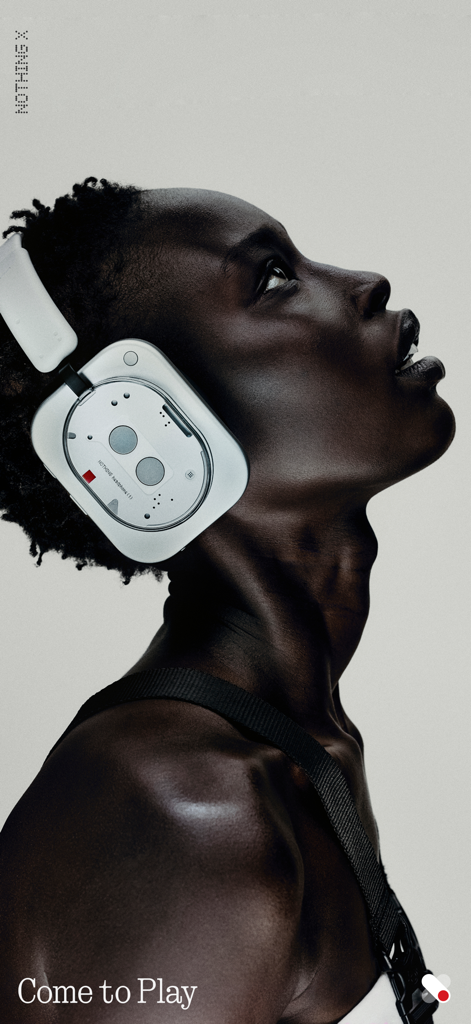 Nothing X - A person wearing Nothing transparent headphones with a minimalist design