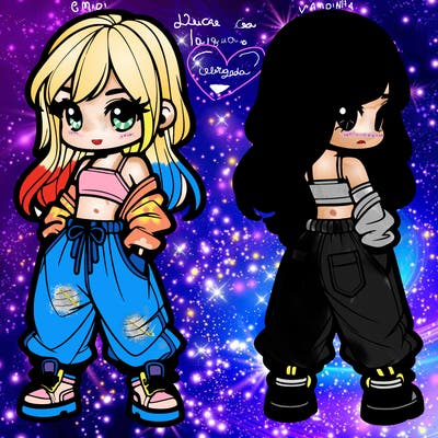girl in crop top and baggy pants