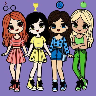 friend group of four girls