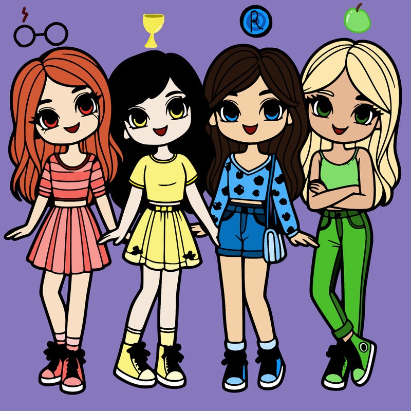 friend group of four girls