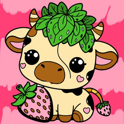cute strawberry cow