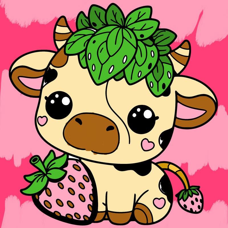 cute strawberry cow