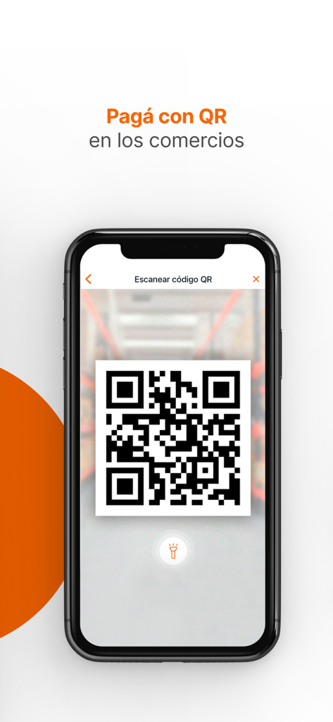 Galicia banking app showing QR code scanner for in-store payments