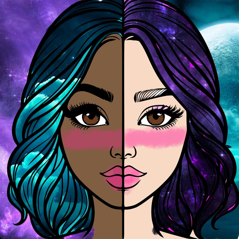 realistic girl split half