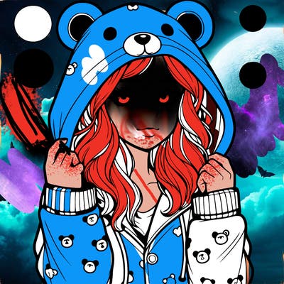 realistic girl in a animal pjs hoodie