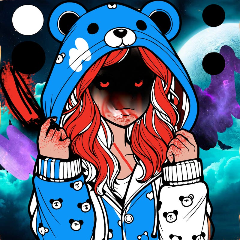 realistic girl in a animal pjs hoodie