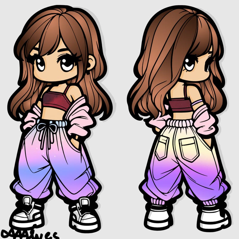 girl in crop top and baggy pants