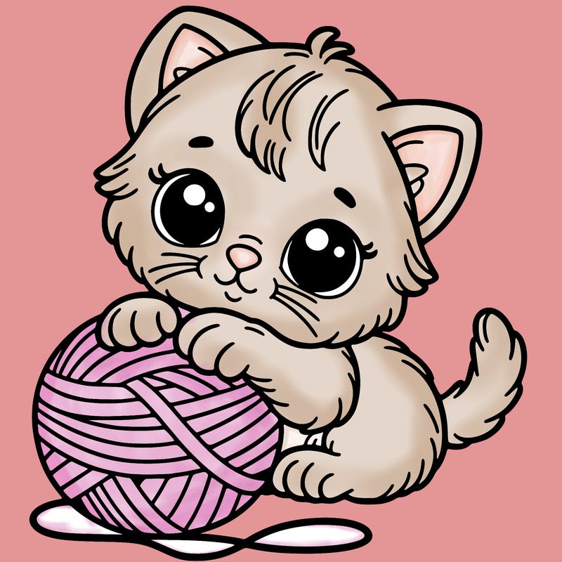 kitten with ball of yarn