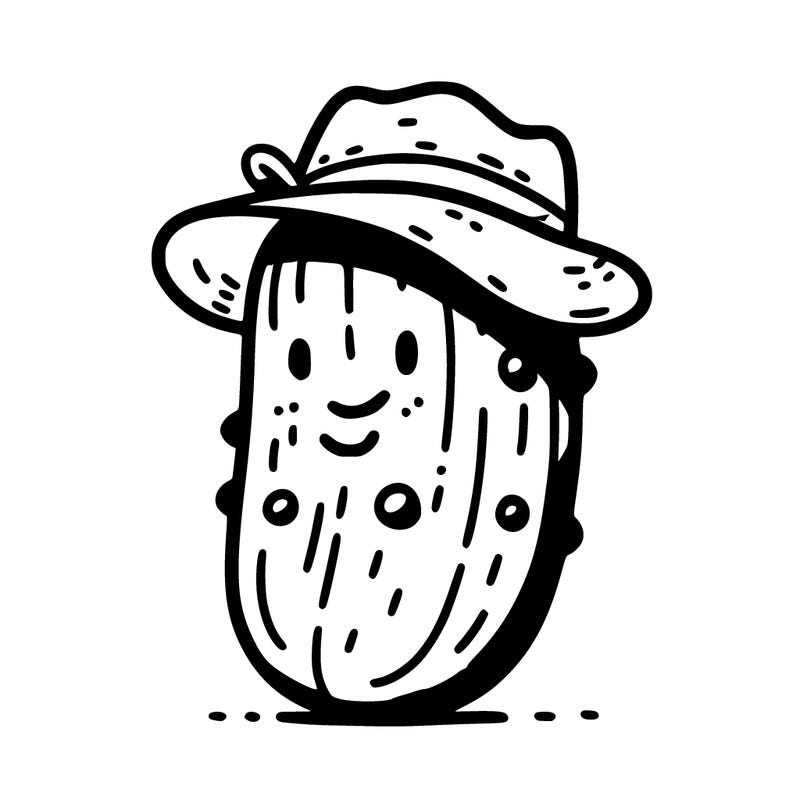 pickle with a hat