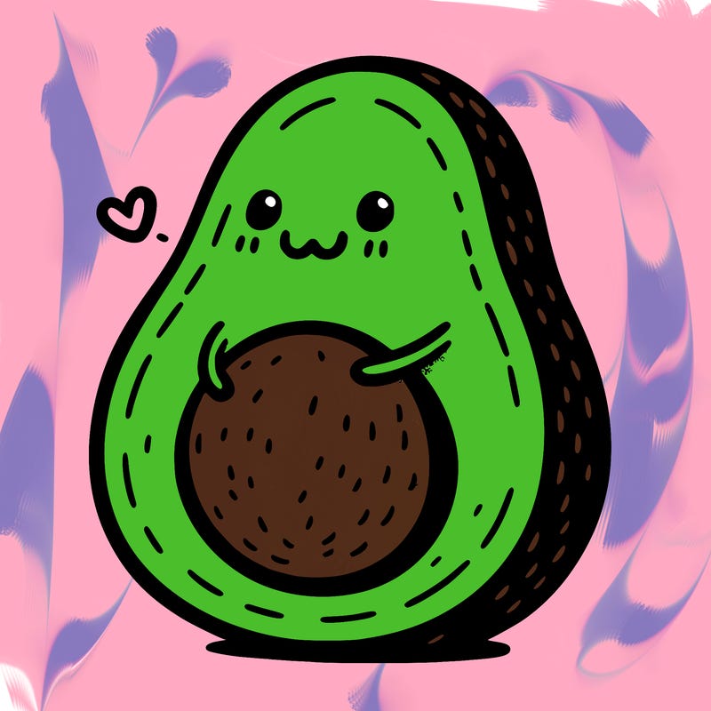 an avocado hugging an avocado