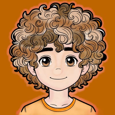 realistic curly hair boy