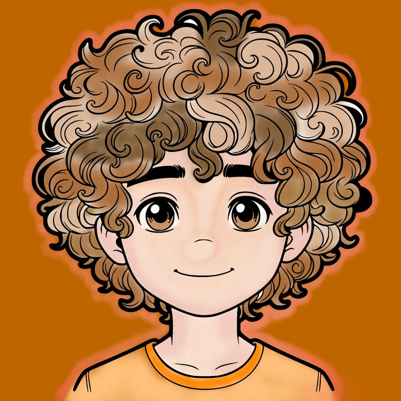 realistic curly hair boy