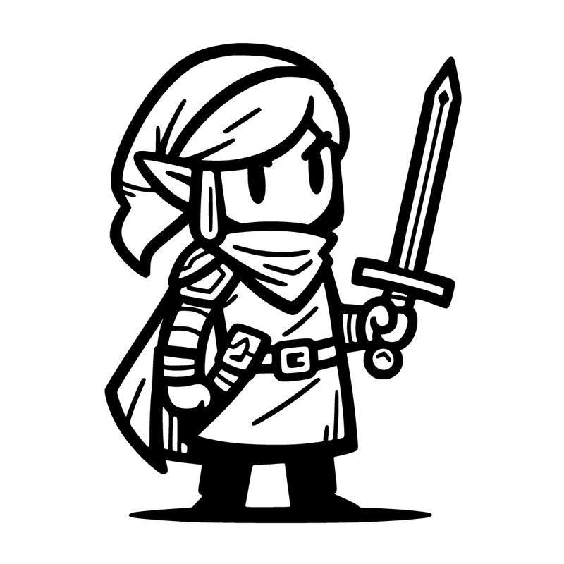 legend of zelda link with a sword