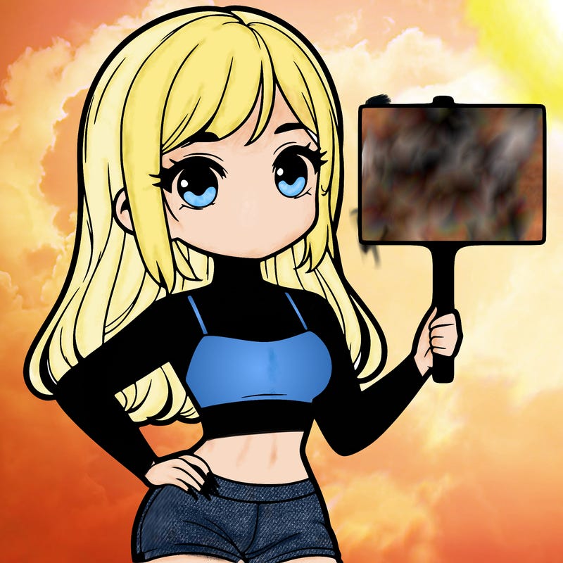 girl in a cute crop top holding a blank sign