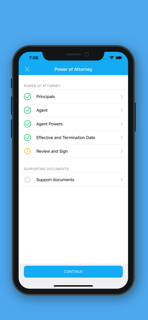 Digital MOFA - Lista de verificação de etapas para concluir um pedido de Procuração no aplicativo MOFA Digital