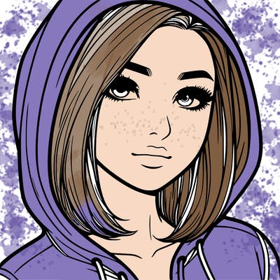 realistic adult girl with hoodie on