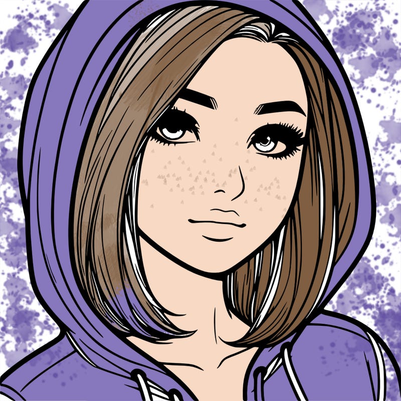 realistic adult girl with hoodie on