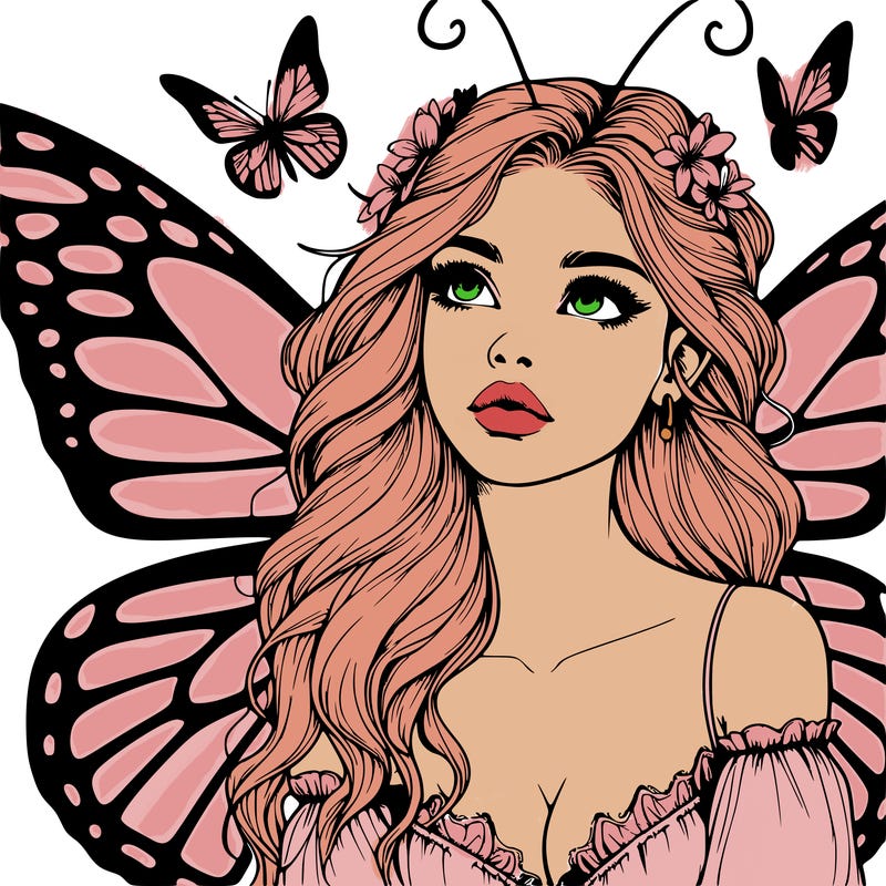 butterfly fairy realistic girl
