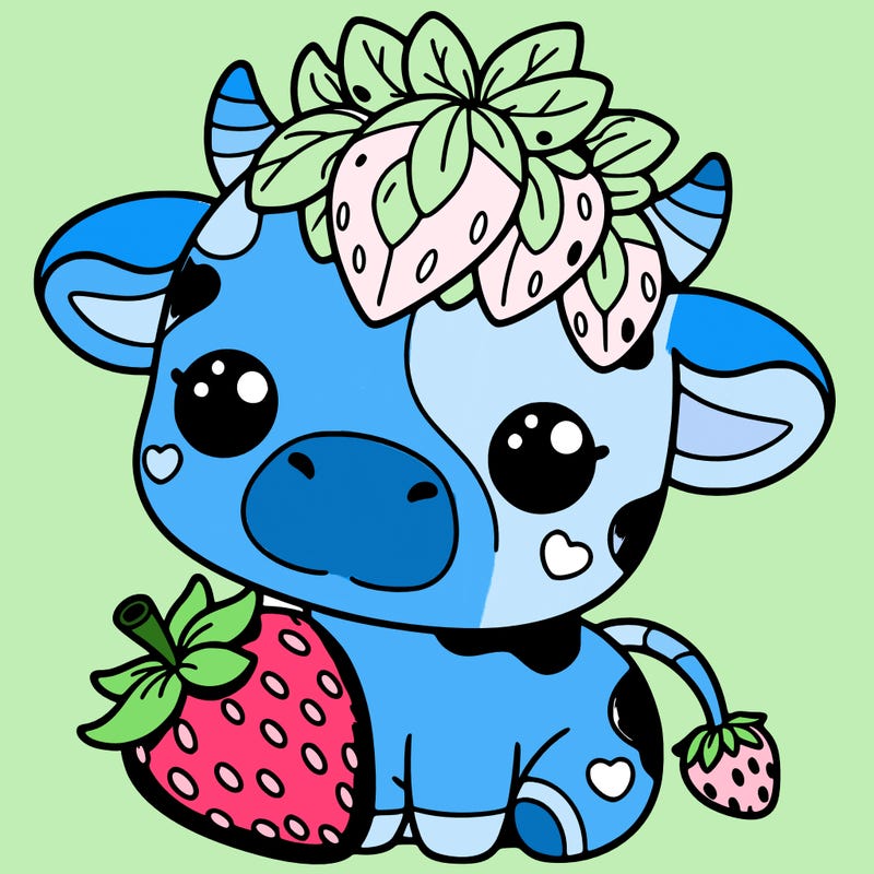 cute strawberry cow