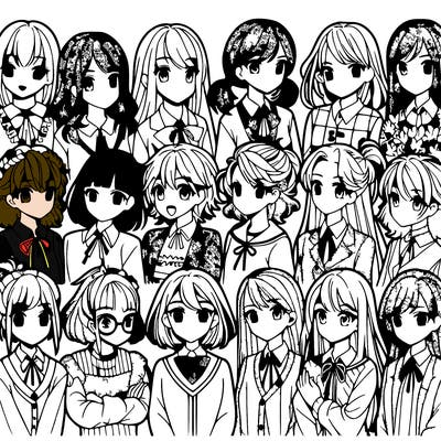 many manga girls