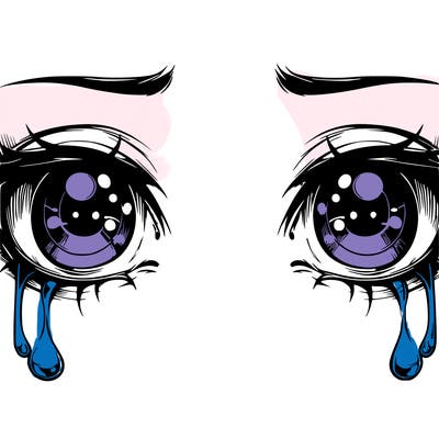 realistic eyes with tears